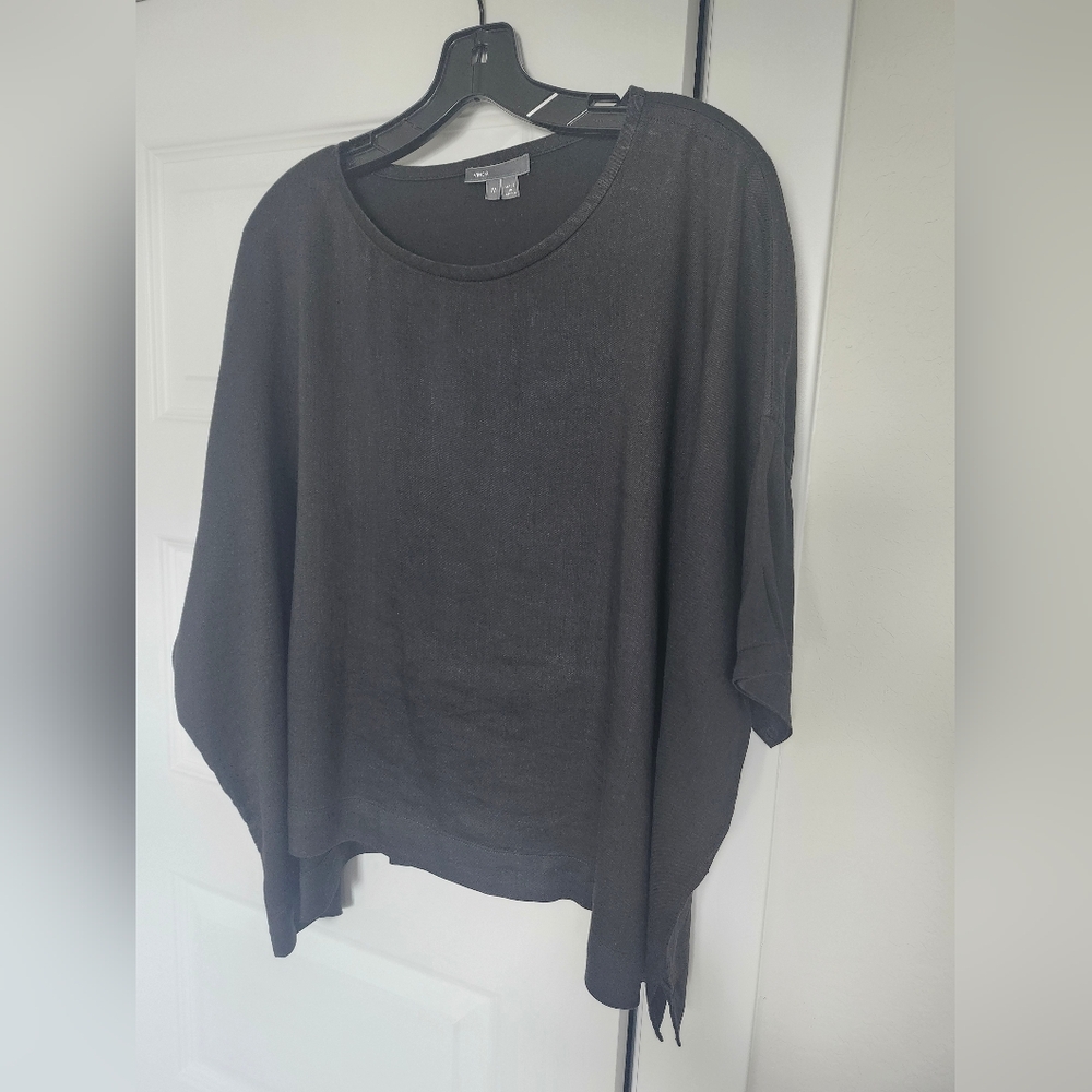 Vince Linen Black Oversized Top